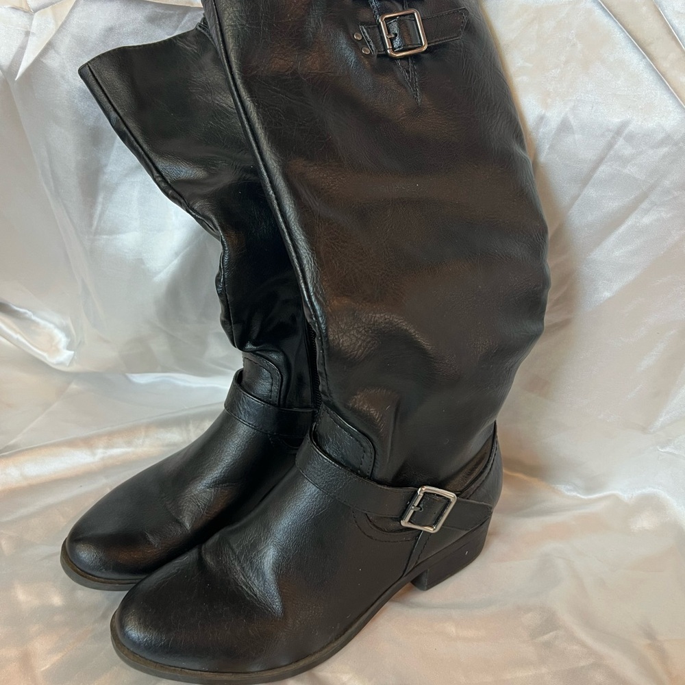 Croft & Barrow Black Leather Women's Boots - Picture 2 of 5